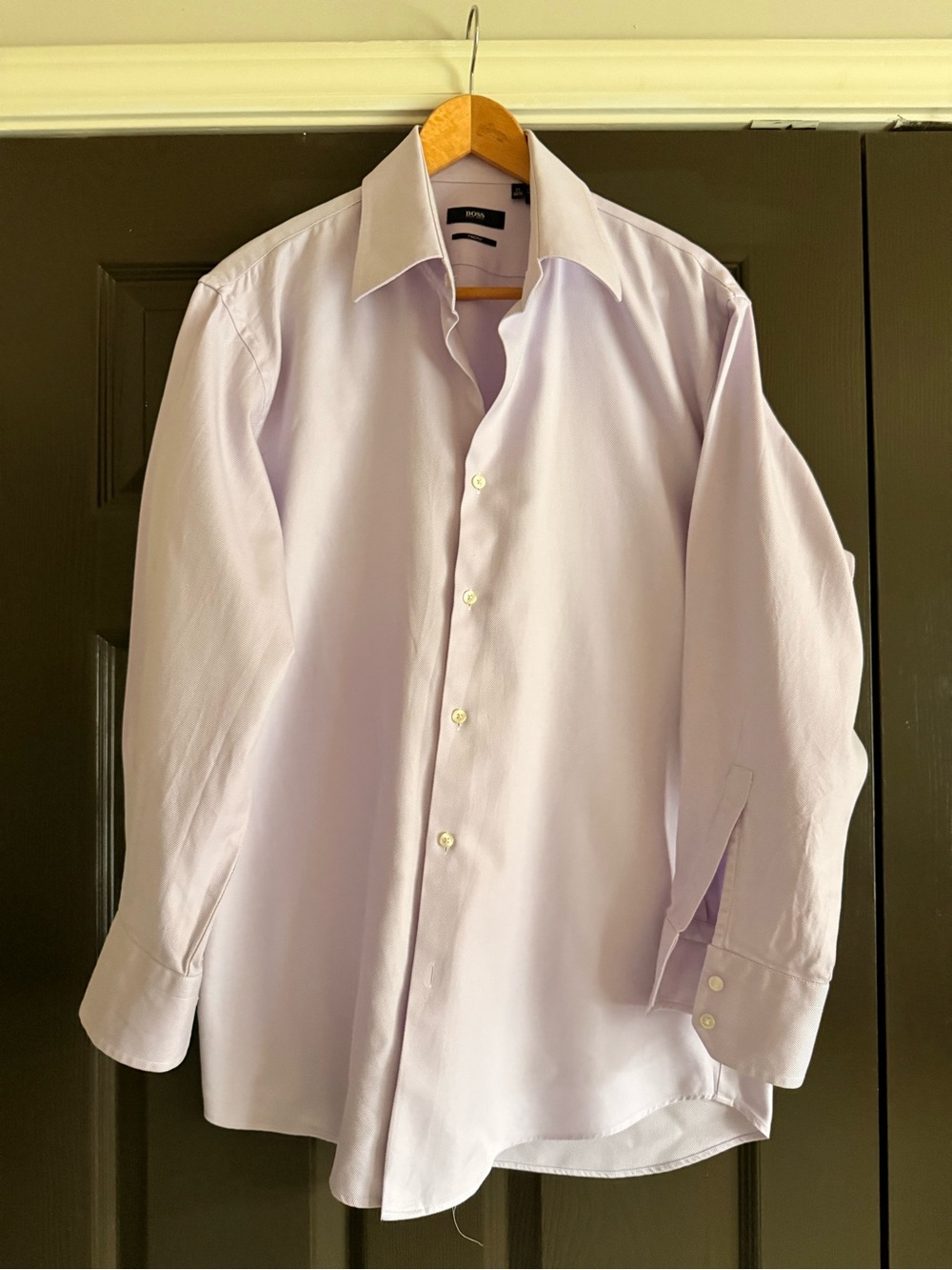 Hugo Boss Men's Pale Lavender Dress Shirt